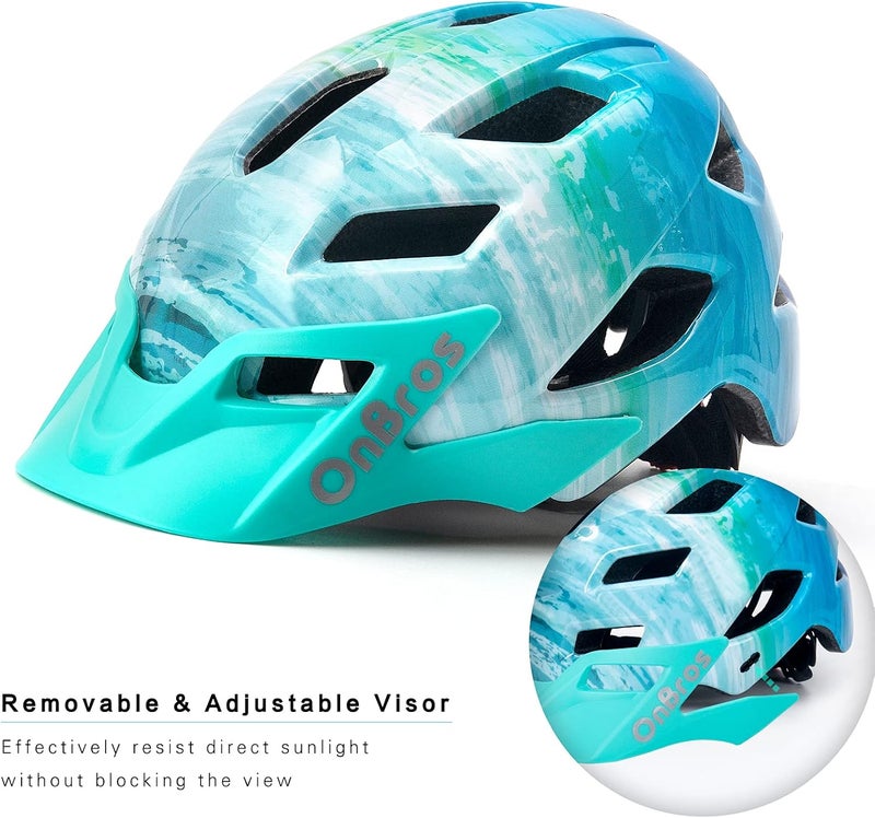 OnBros Kids Bike Helmet - Bike Helmets for 5-14 Boys or Girls with Visor, Children Bicycle Helmet for Skateboard Mountain Scooter Road Cycling, Lightweight and Adjustable 50-57CM - Image 4